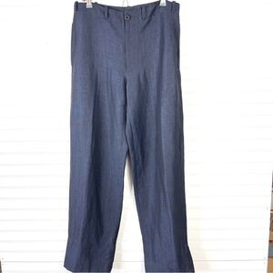 Escandar Women’s Sz 1 Navy Blue Linen Wool Pants Dress Straight Pants